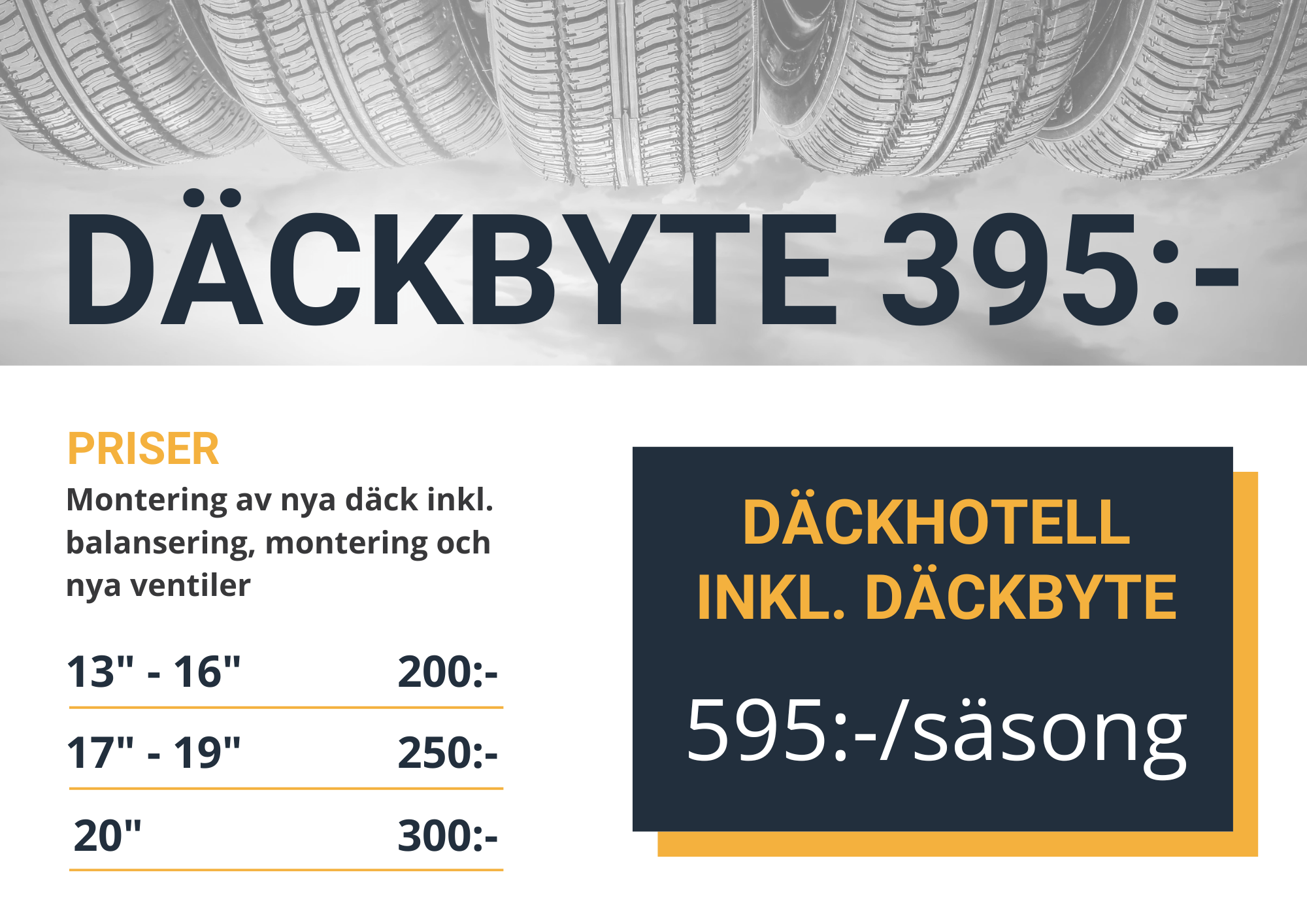 Däckbyte, däckhotell, däckskifte